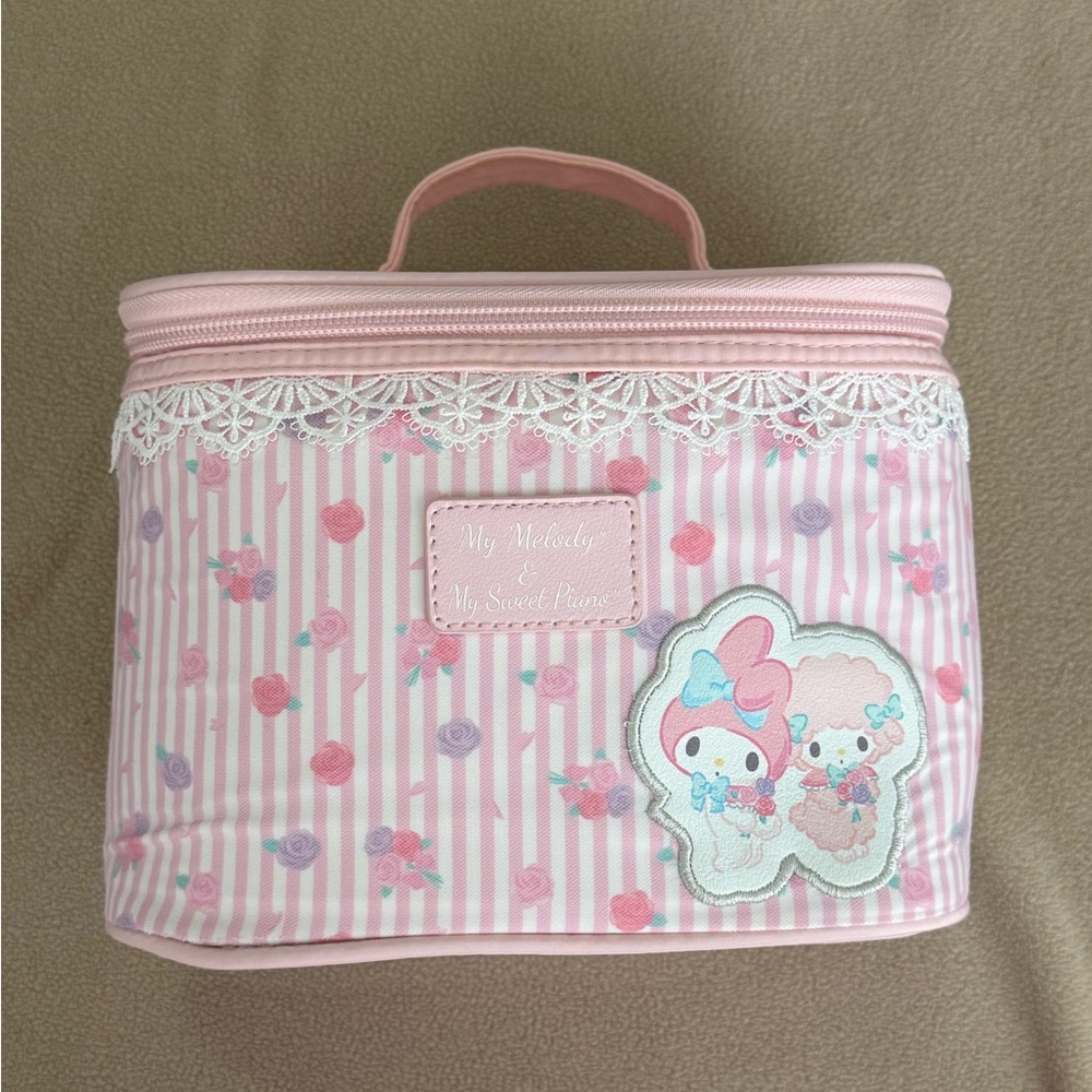 sanrio my melody and my sweet piano lace makeup bag